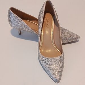 Jewel Badgley Mischka Sparkling Silver Heels